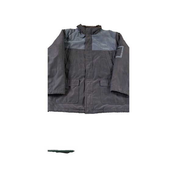 Bill Blass Men’s XL Winter Parka Black Blue Shoulder Corduroy Collar 7 Pockets - Picture 4 of 16